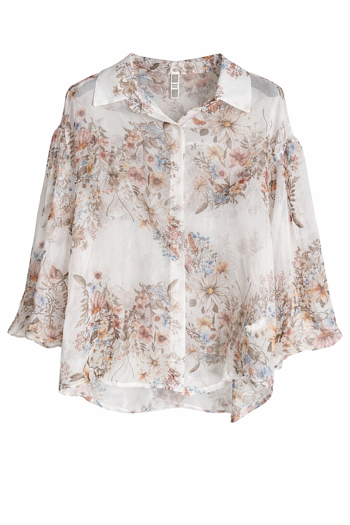 Enchanted Sheer Blouse Cream