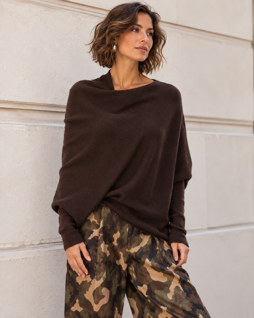 Isabella Asymmetric Top Chocolate