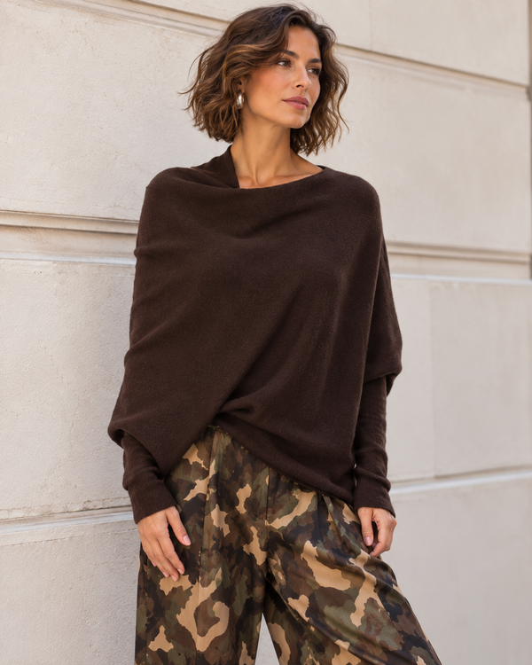 Isabella Asymmetric Top Chocolate