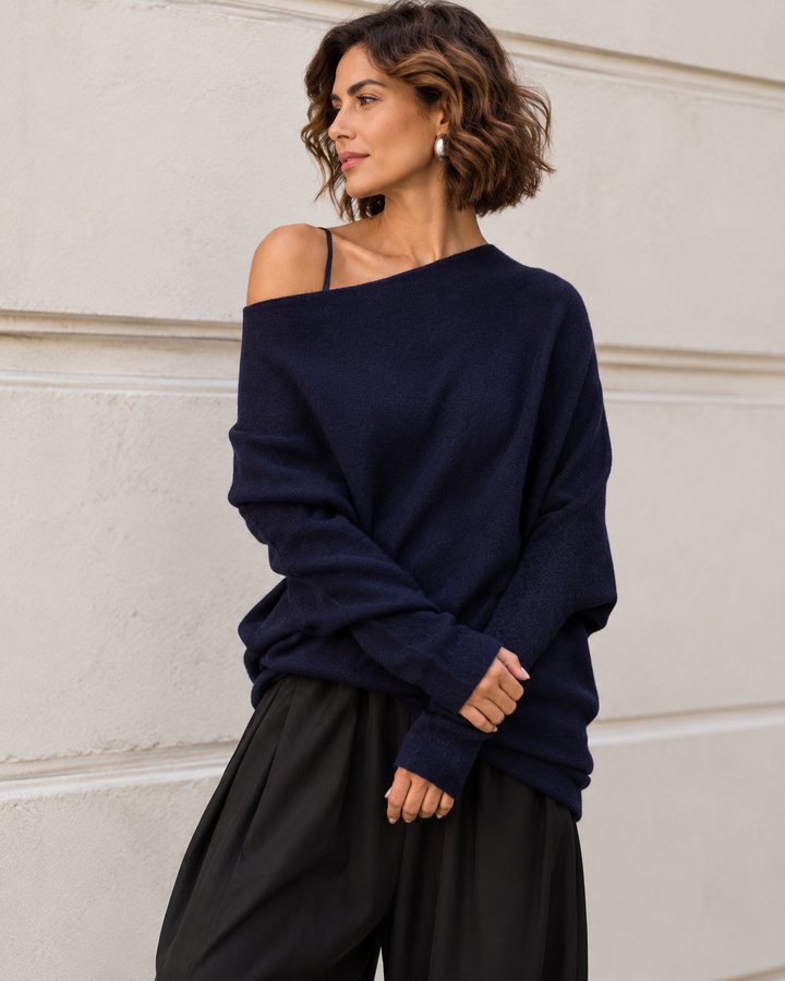 Isabella Asymmetric Top Navy