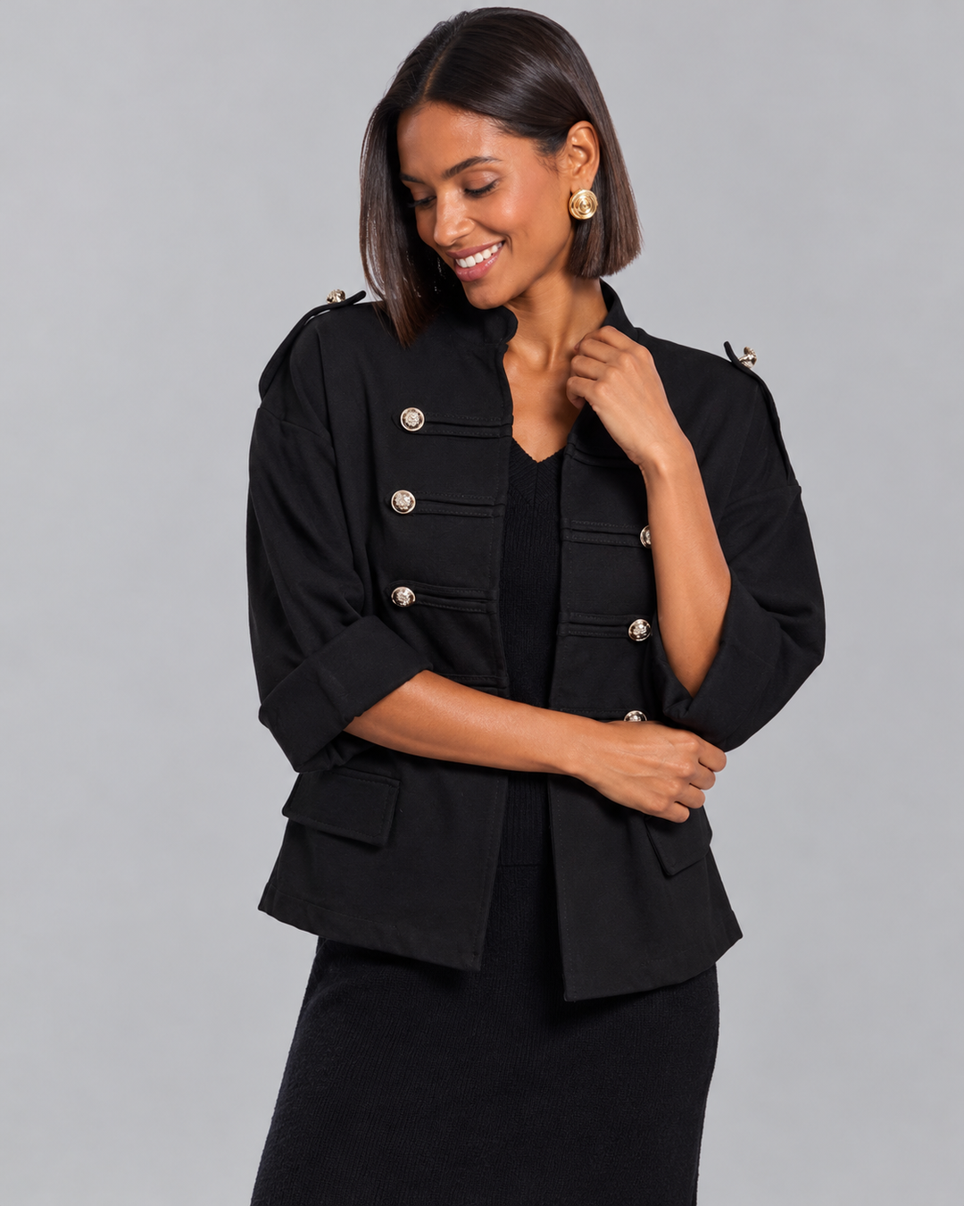 Jodanna Military Jacket Black