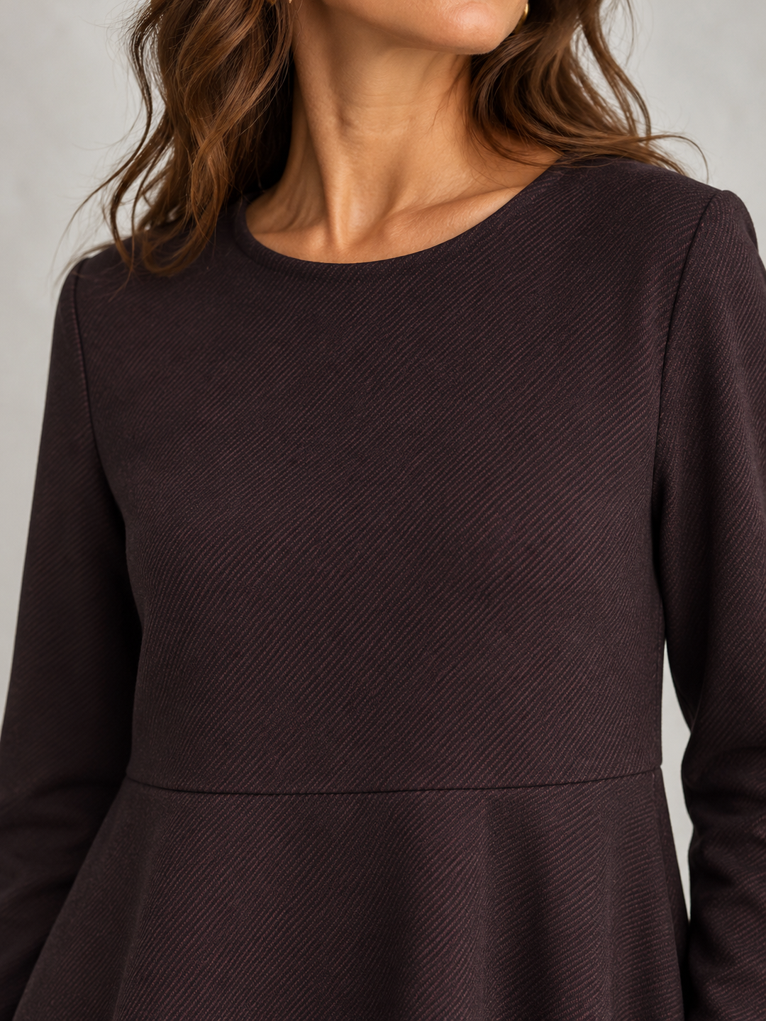 Anastasia Dipped Hem Dress Aubergine