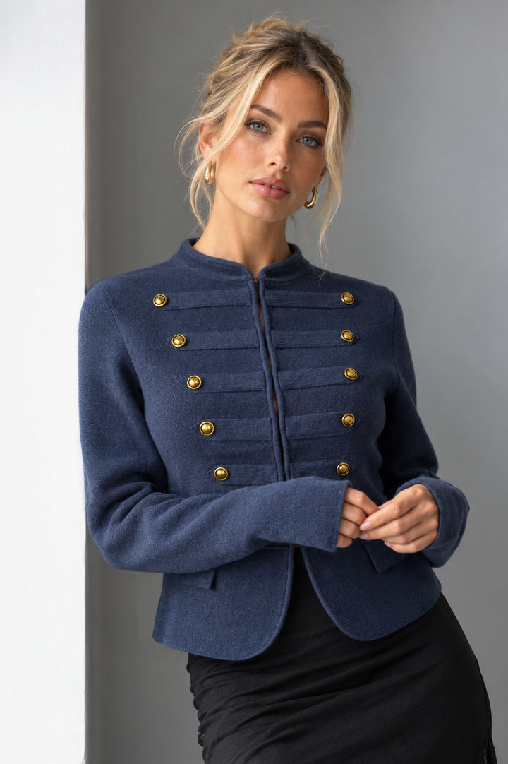 Maverick Military Cardigan Navy