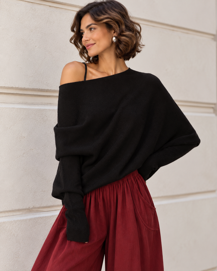 Isabella Asymmetric Top Black