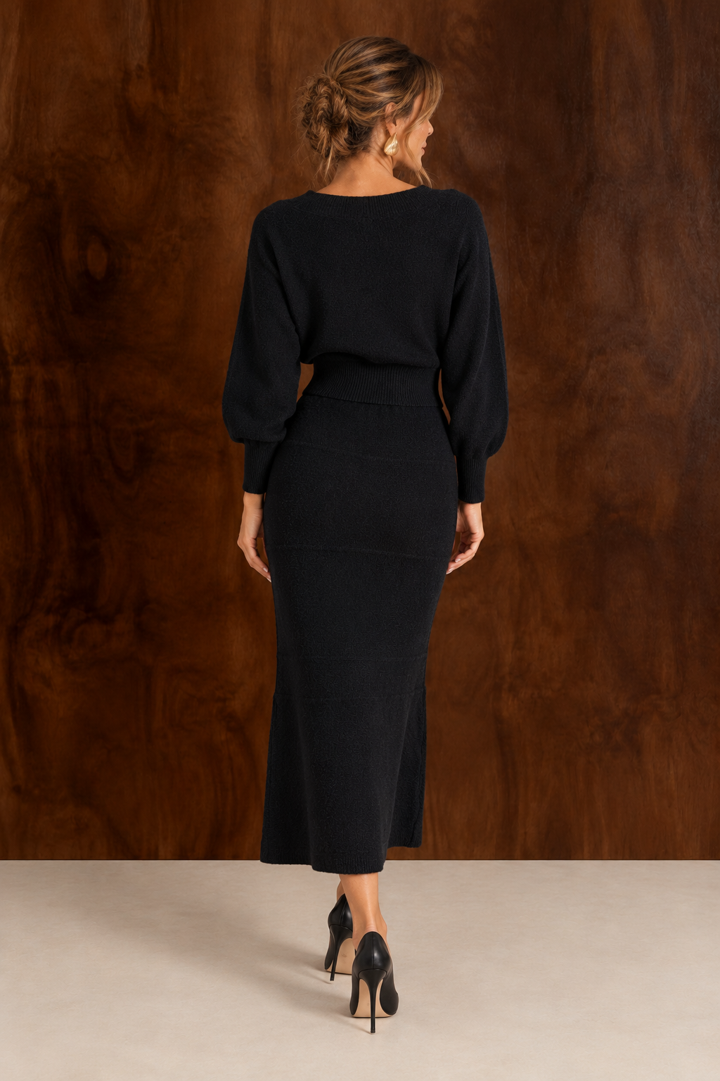 Cosy Horizon Co Ord Black