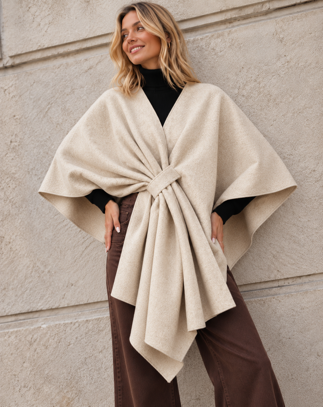Beatrice Vintage Shawl/Wrap Beige