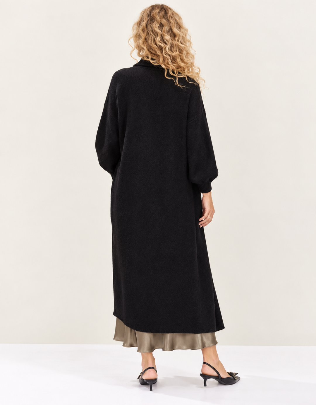 Stephanie Longline Cardigan Black