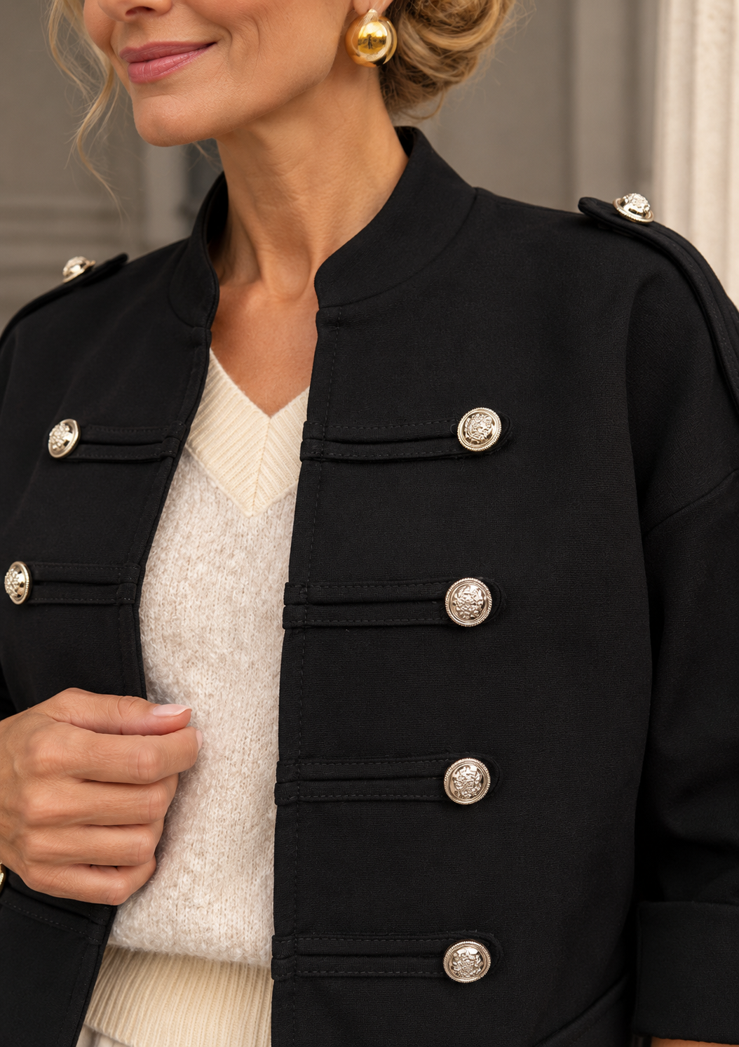 Jodanna Military Jacket Black