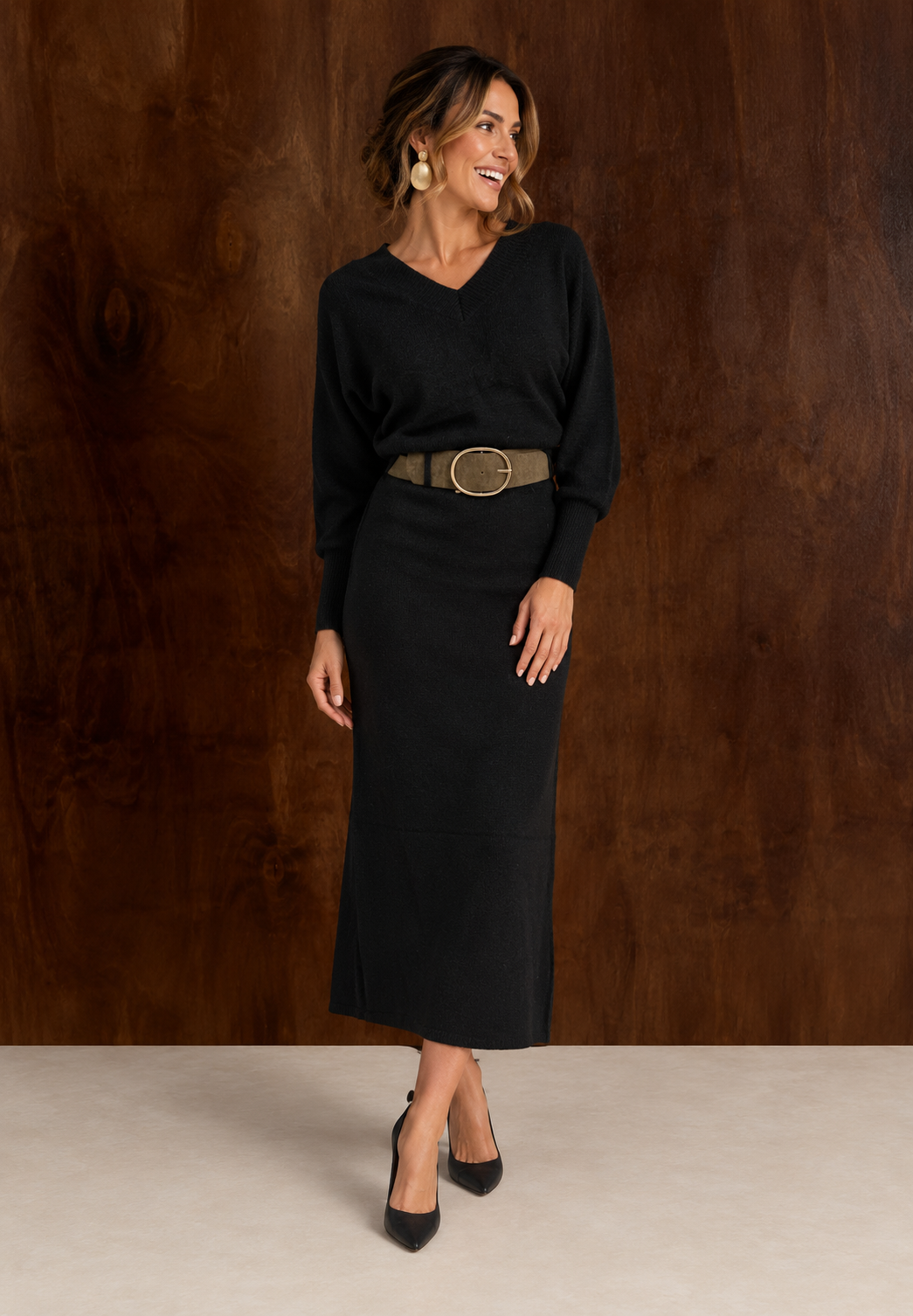 Cosy Horizon Co Ord Black