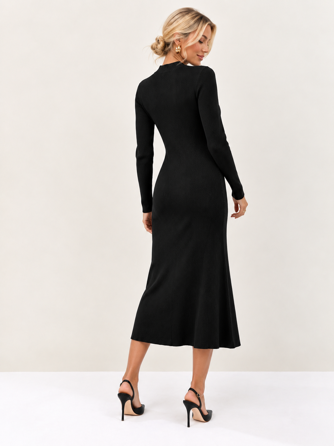 Melinda Military Knit Dress Black