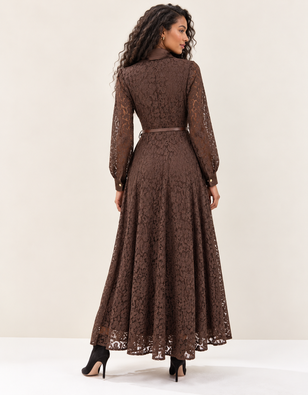 Vintage Romance Lace Dress Chocolate