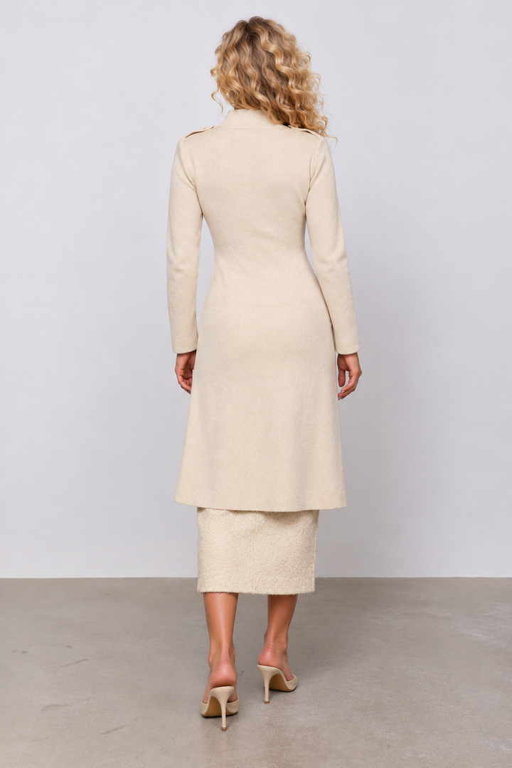 Marcia Military Zip Dress Cream