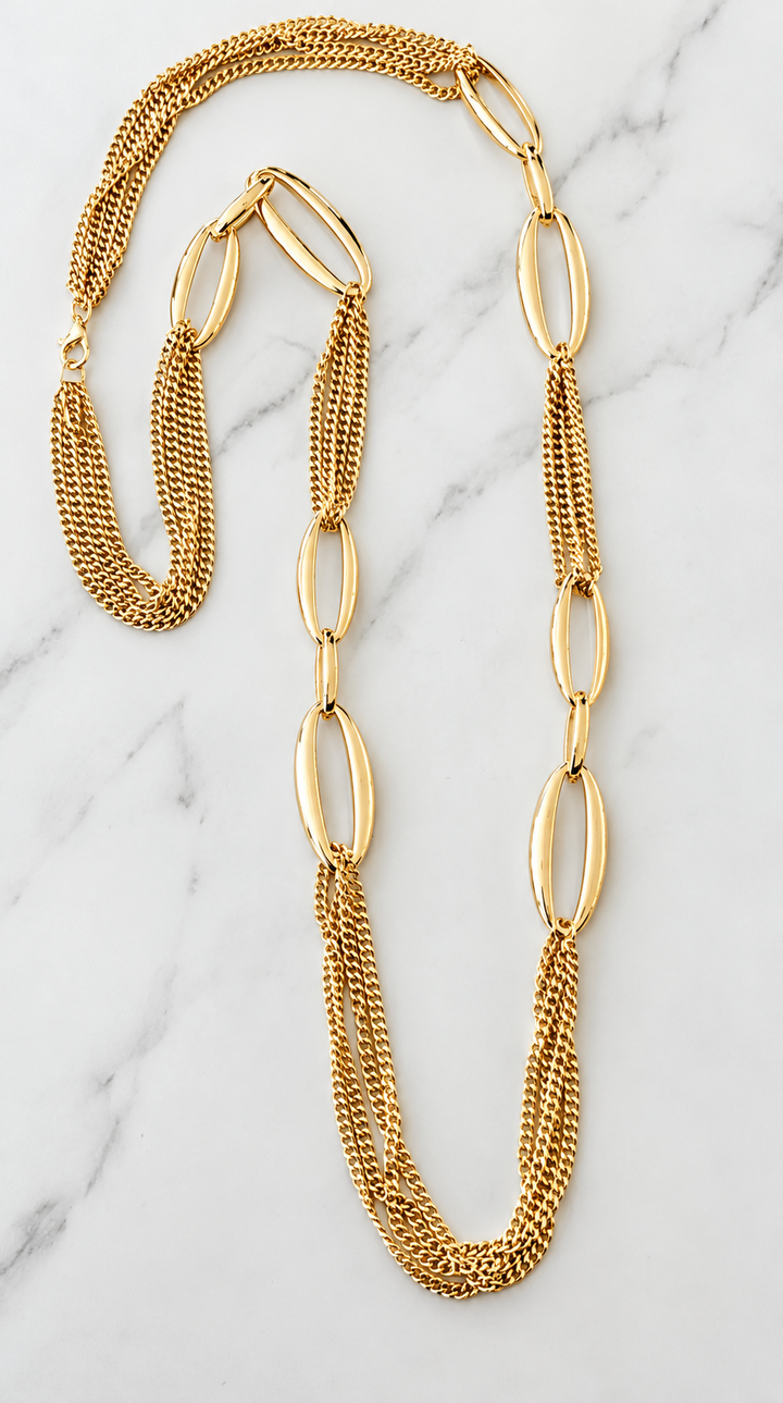Helena Oval Link Necklace Gold