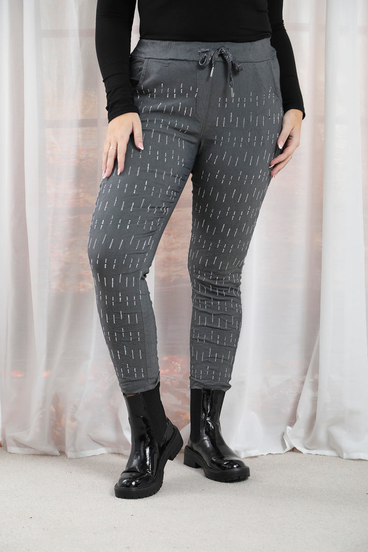 Embellished Magic Pants Grey - Magic Trousers UK