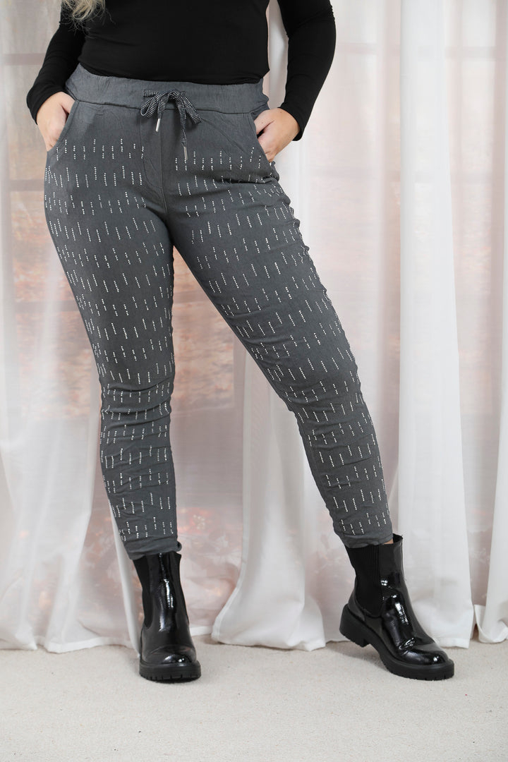 Embellished Magic Pants Grey - Magic Trousers UK Goose Island