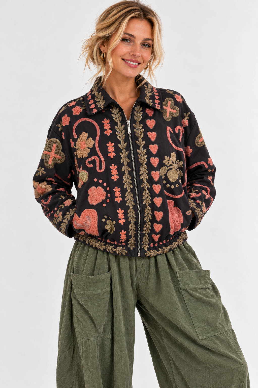 Boho Dreams Zip Jacket Navy