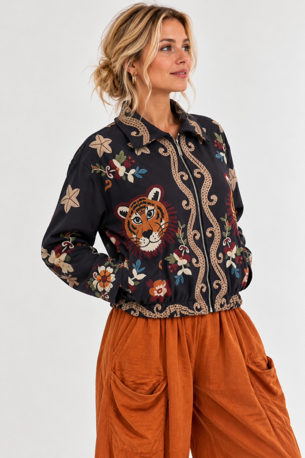 Mystic Tiger Zip Jacket Navy