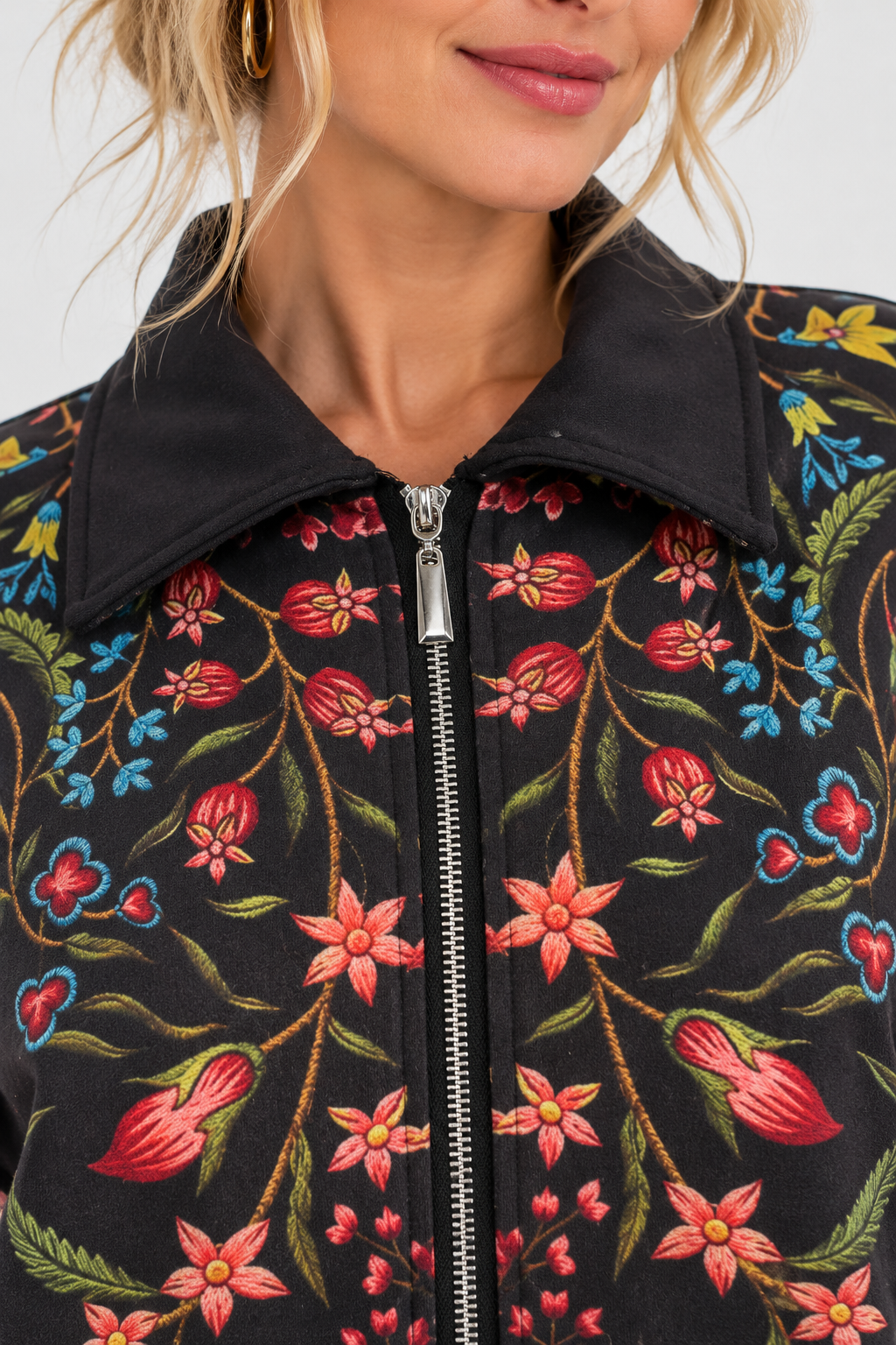 Enchanted Bloom Zip Jacket Navy