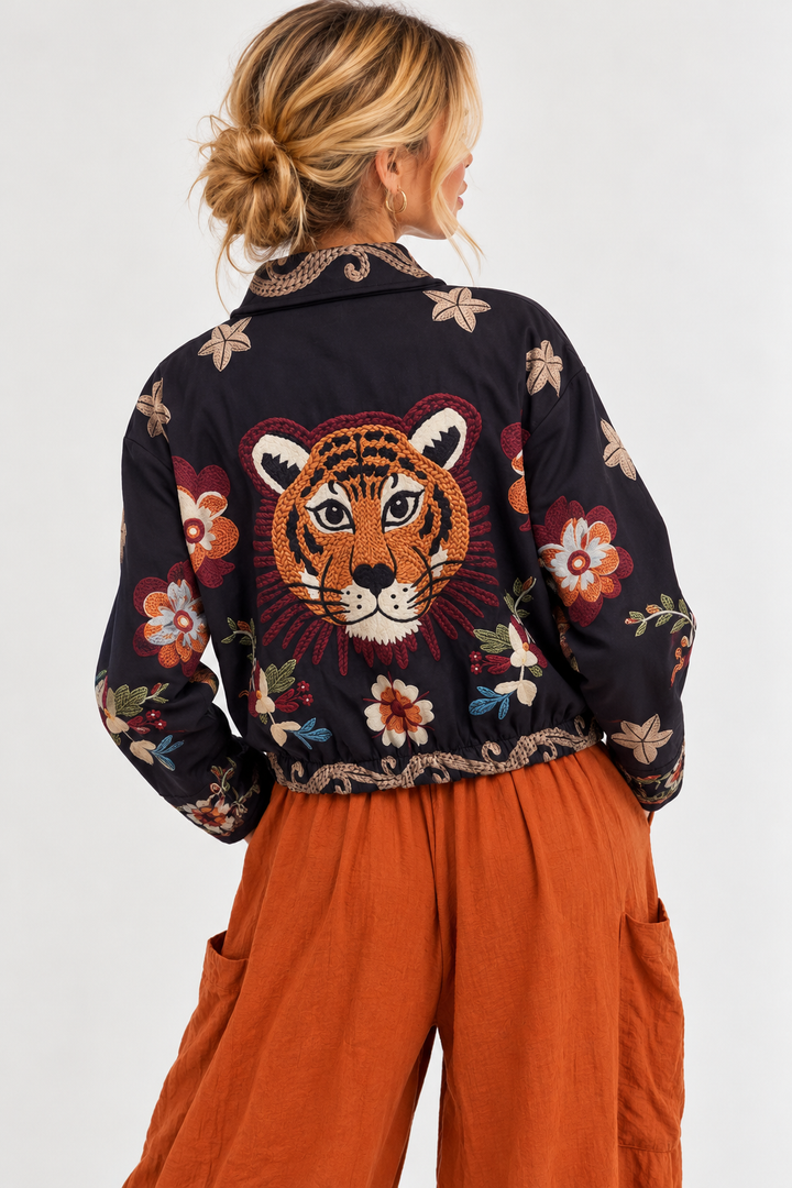 Mystic Tiger Zip Jacket Navy