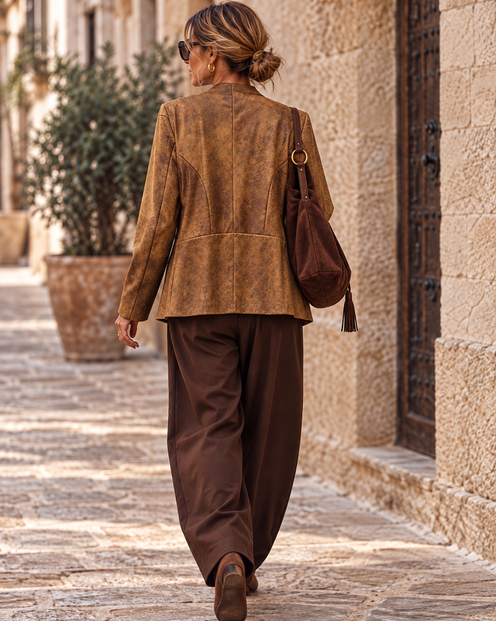 Helena Waterfall Jacket Tan