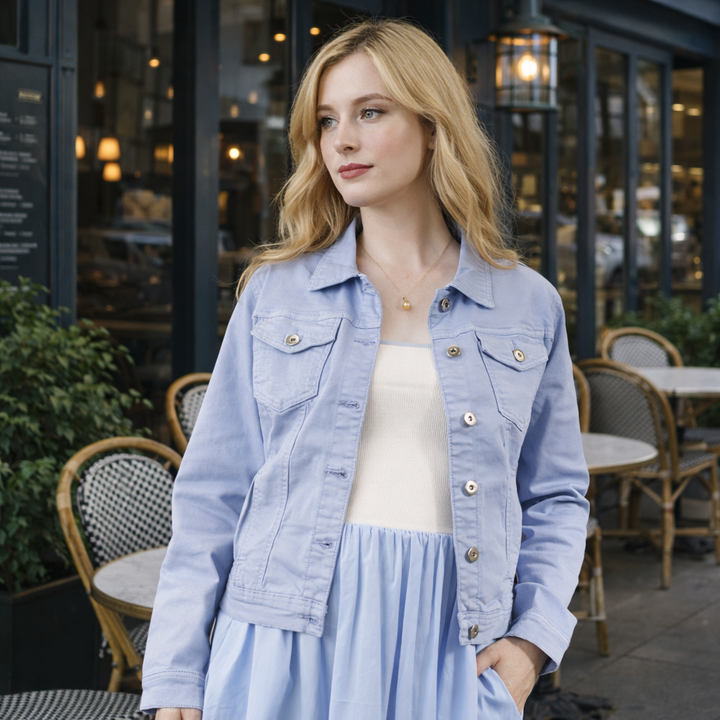 Denim Stretch Jacket Hydrangea Blue