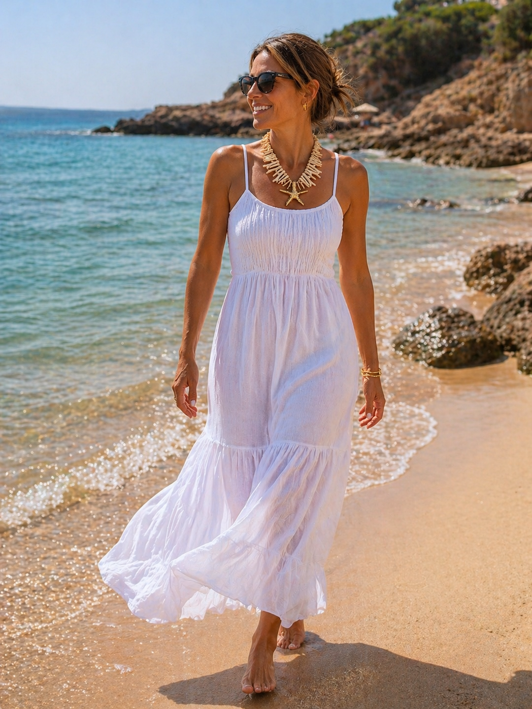 Marbella Starfish Statement Necklace`Natural