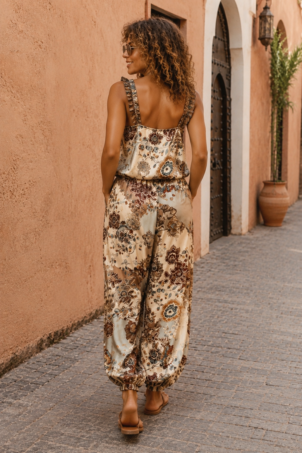 Amiko Oriental Harem Trousers Beige