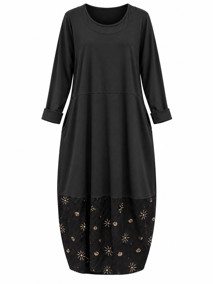 Sequin Burst Maxi Dress Black