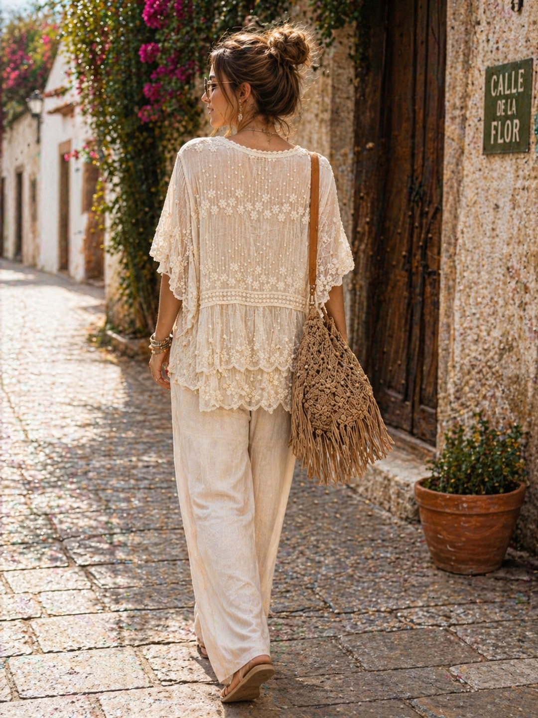 Candela Embroidered Top Cream