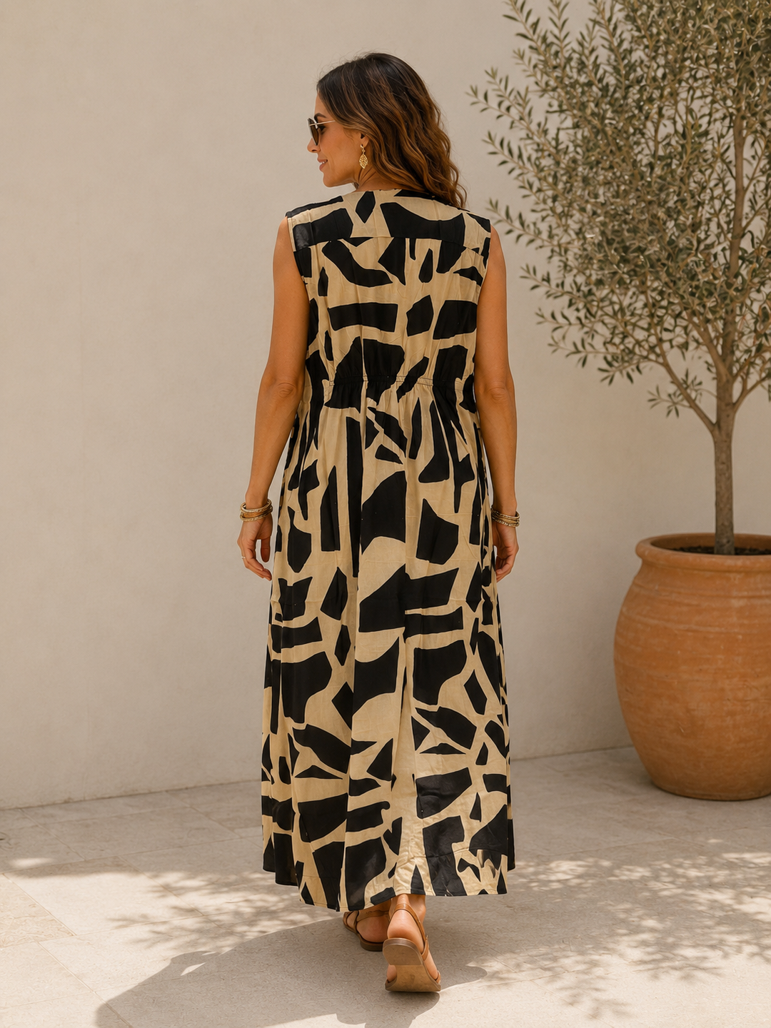 Paloma Mosaic Cotton Maxi Dress