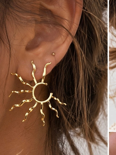 Molten Gold Sunburst Earrings