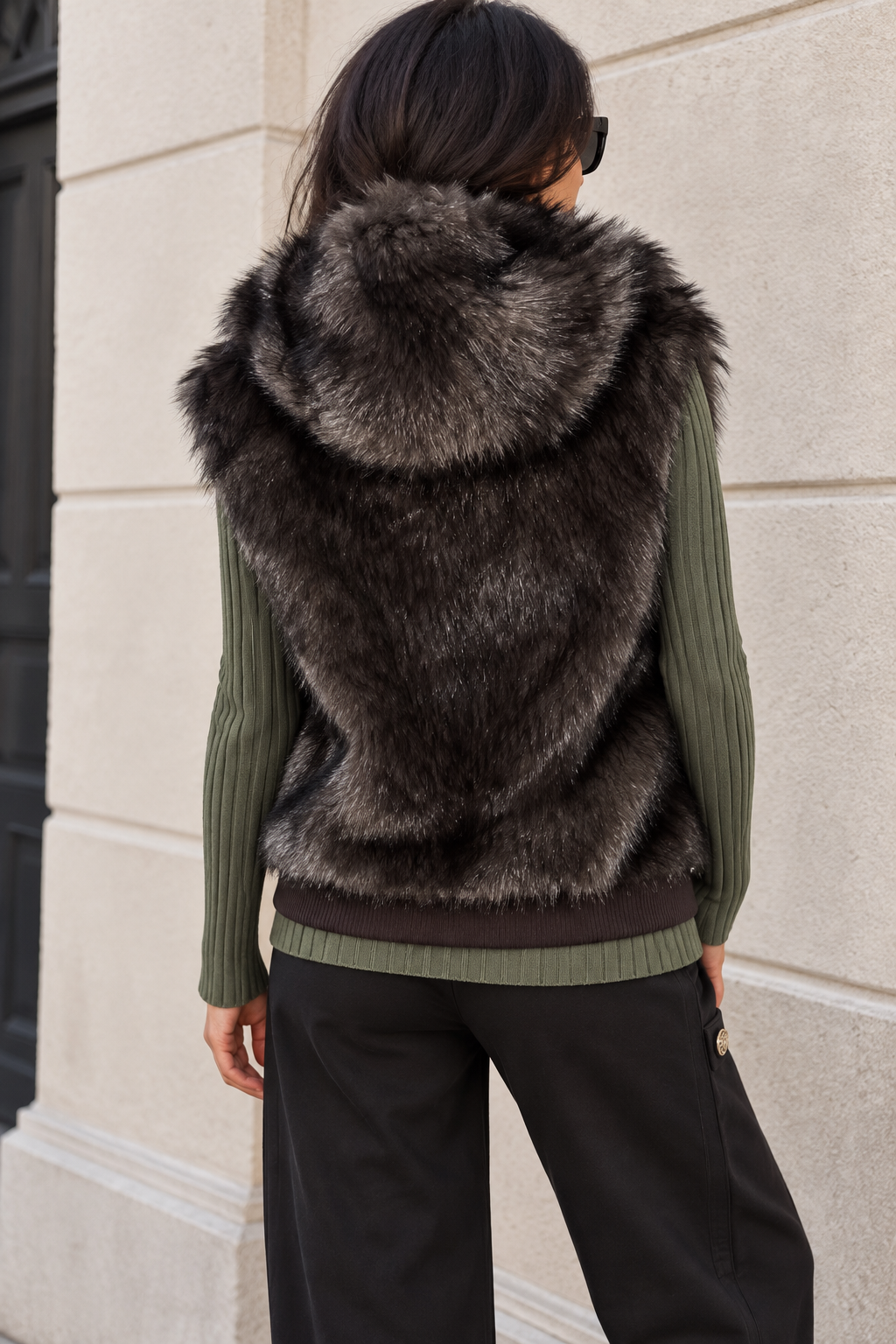 Pixie Faux Fur Luxe Gilet Chocolate