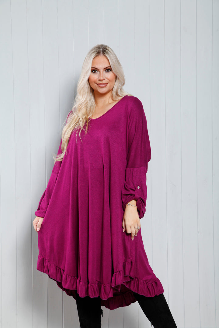 Amara Flutter Dress Grape