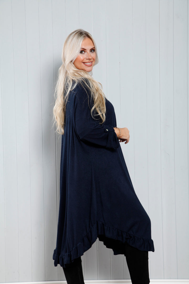 Amara Flutter Dress Navy
