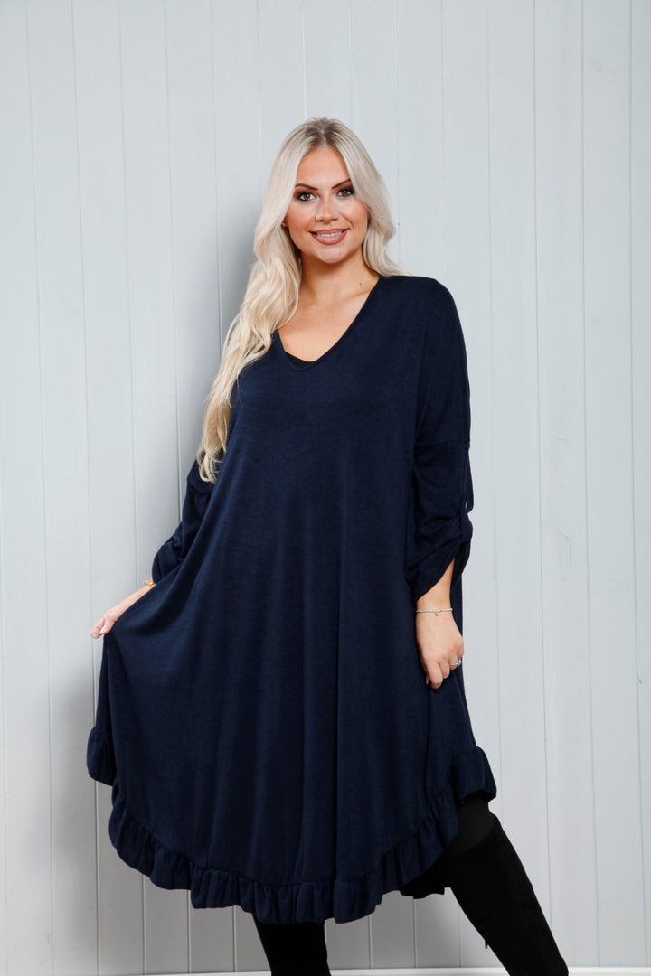 Amara Flutter Dress Navy