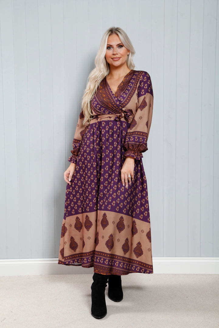 Gisele Luxe Dress Golden Grape
