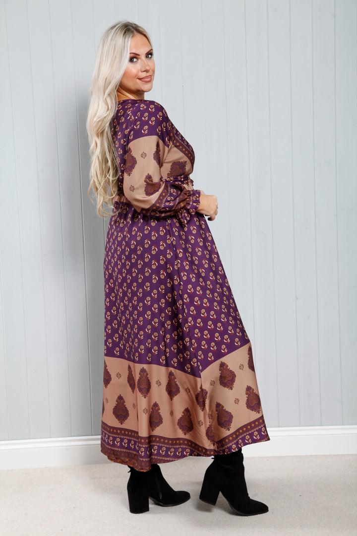 Gisele Luxe Dress Golden Grape