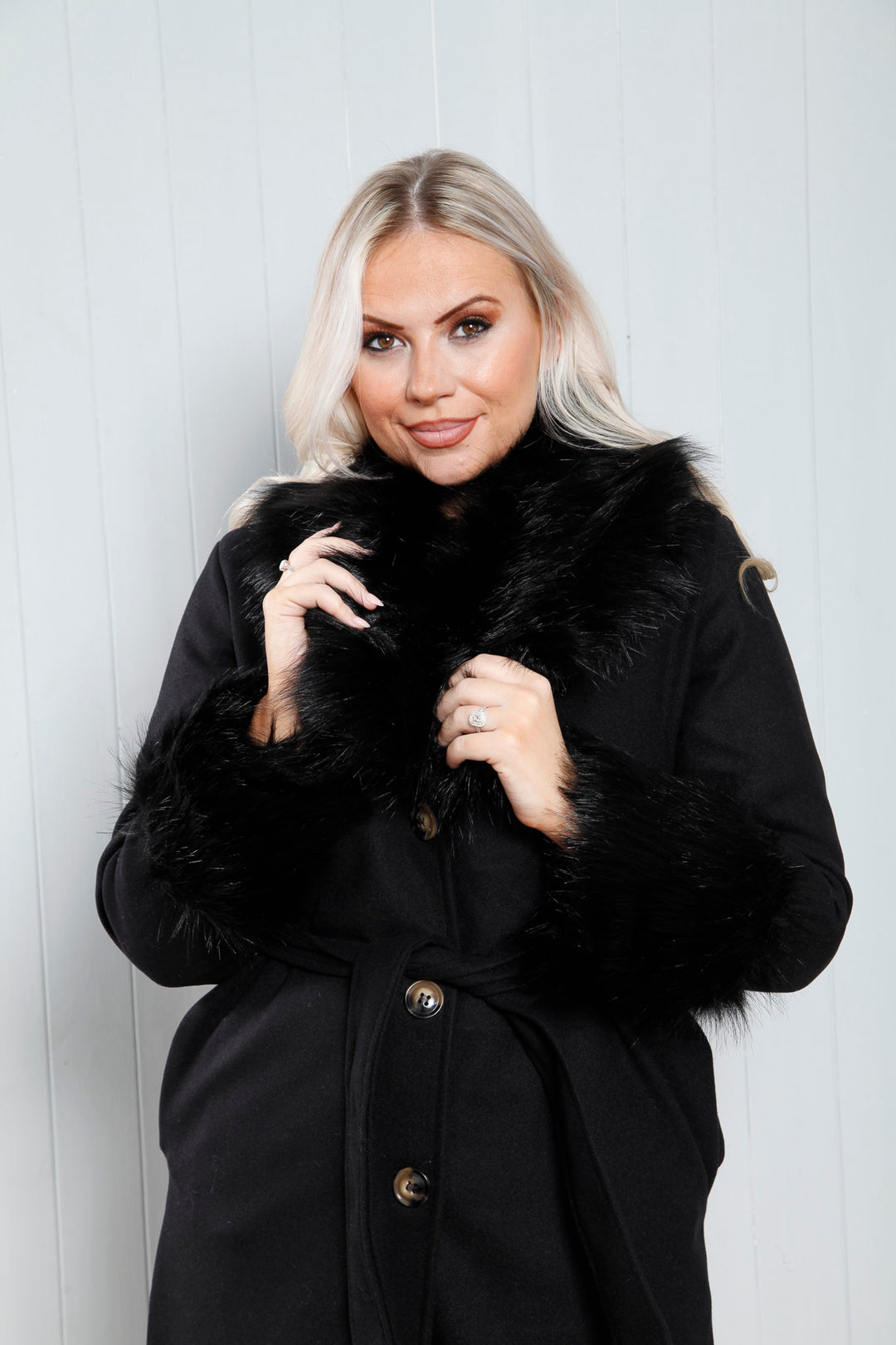 Irina Faux Fur Coat Black