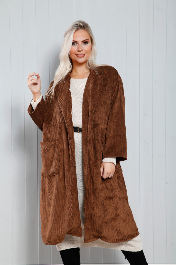 Azalea Cord Jacket Chocolate