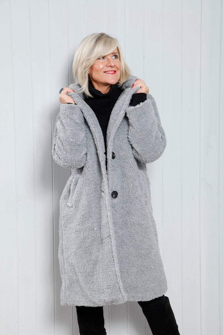 Teddy Cosy Coat Grey