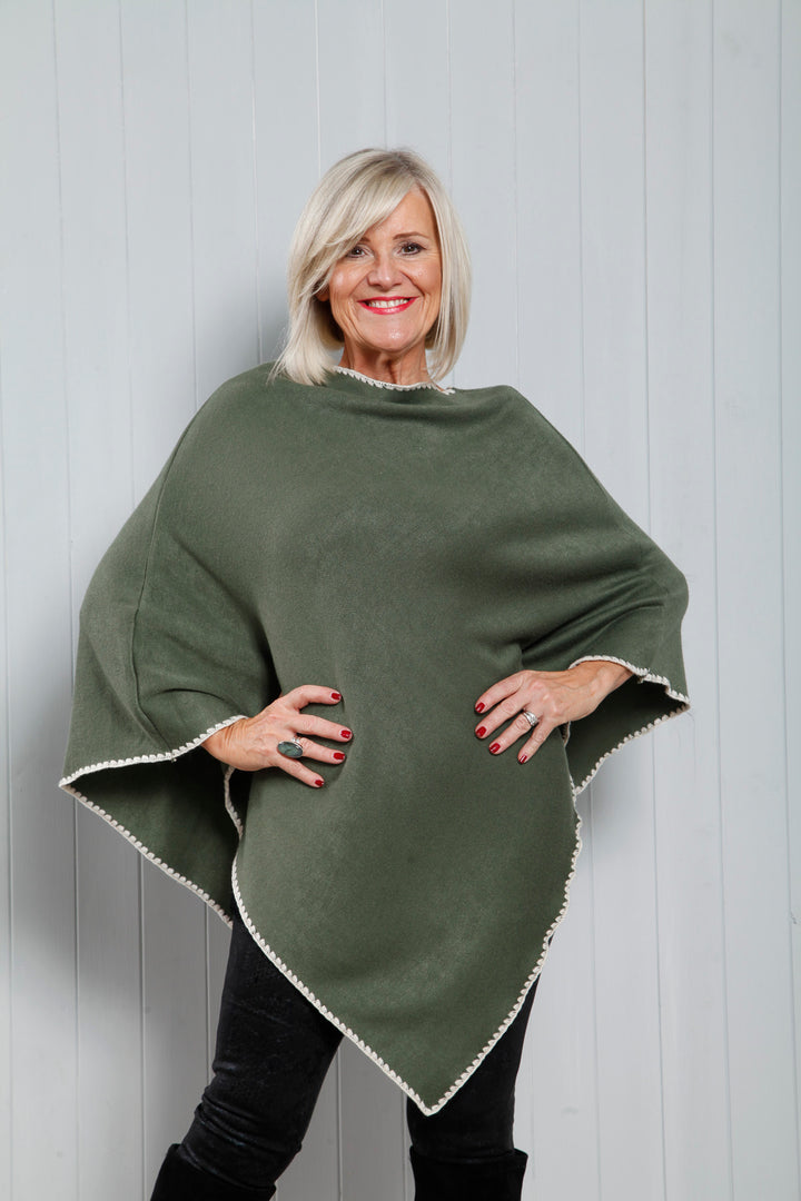 Kacey knit poncho Khaki
