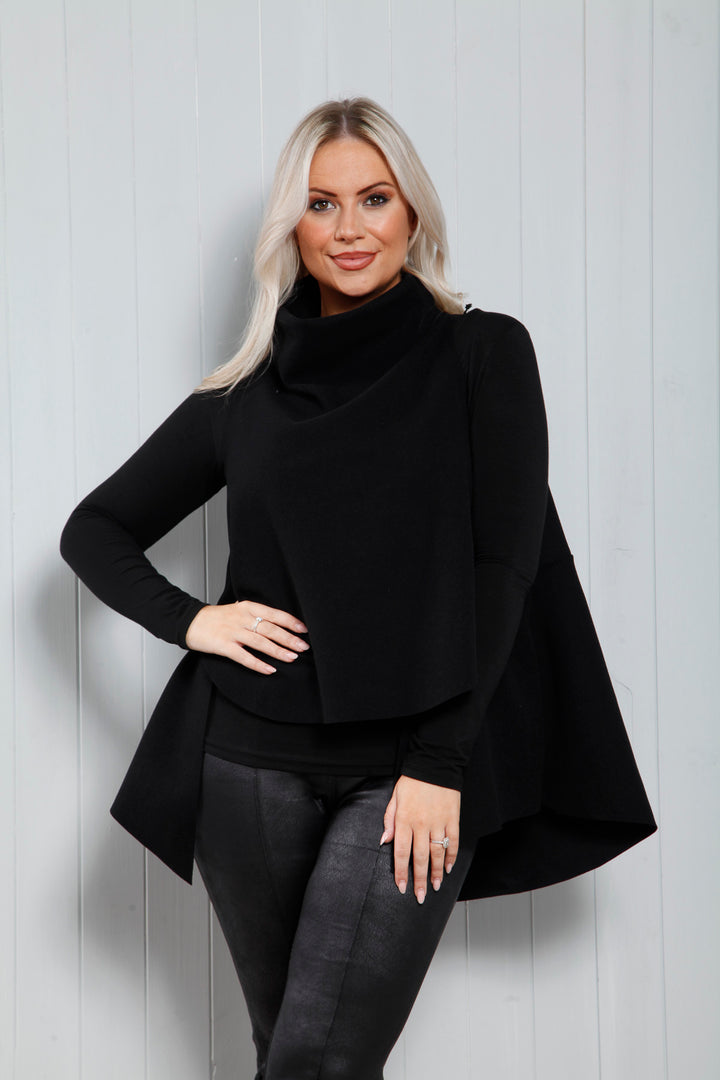 Louvaine Layering Top Black