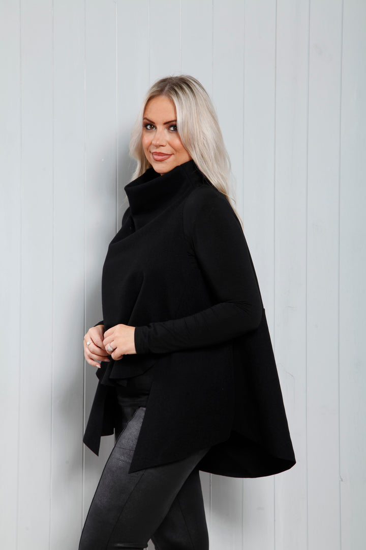 Louvaine Layering Top Black