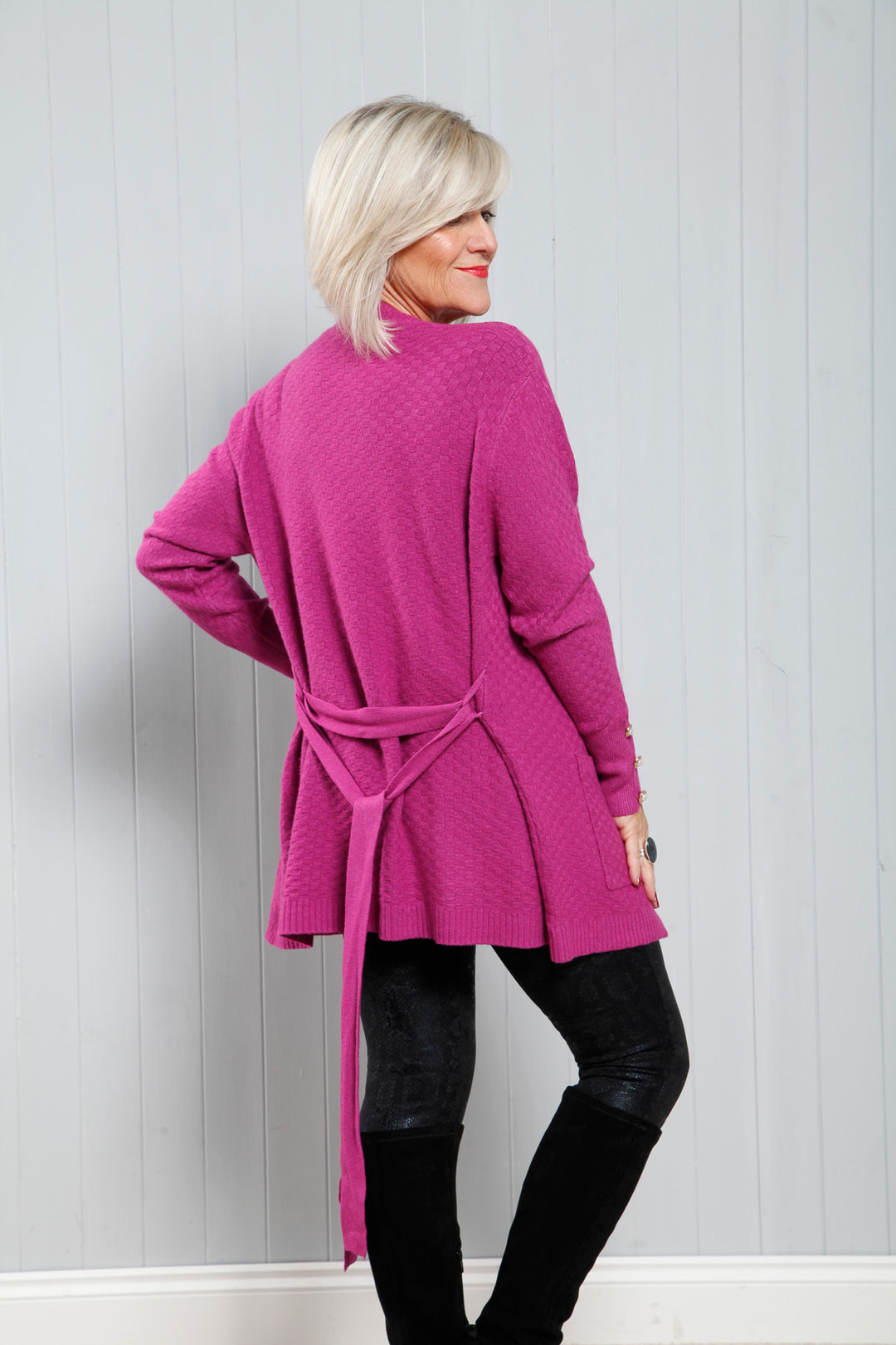 Golden Pearl Cardigan Berry