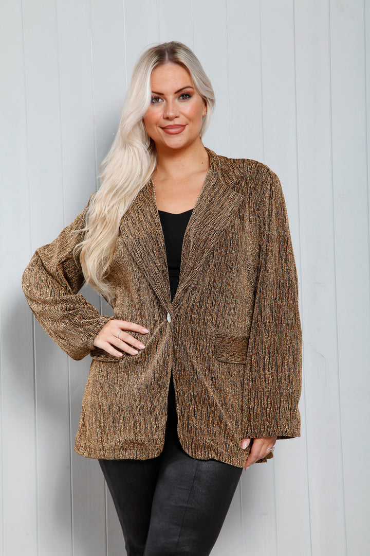 Samantha Sparkle Blazer Gold