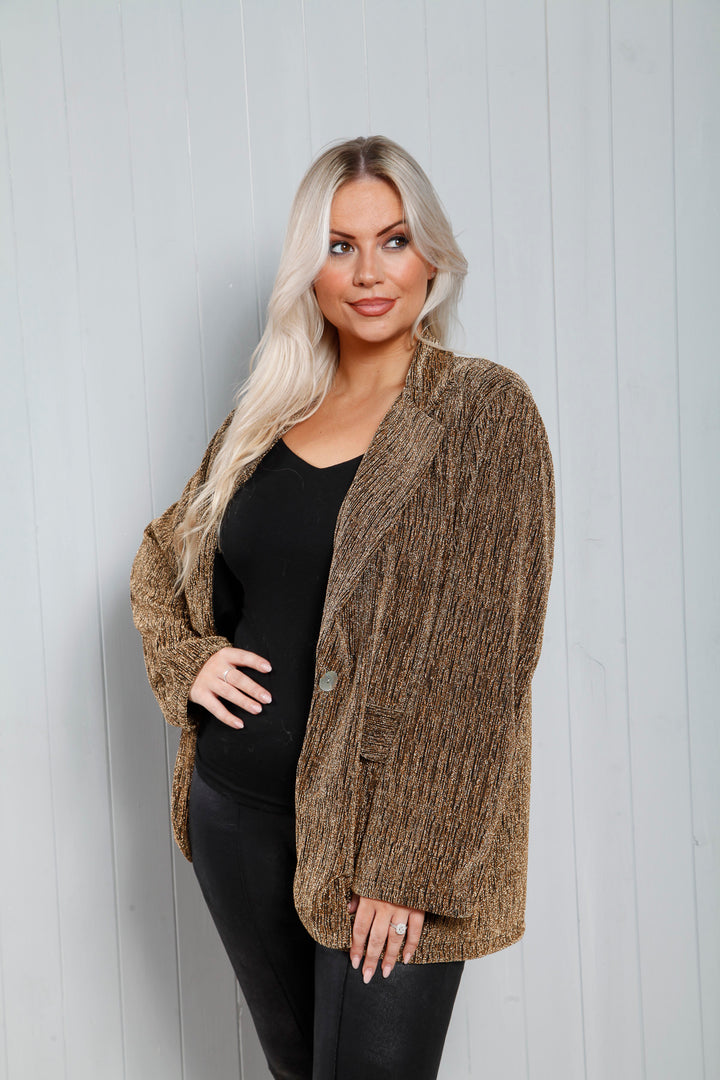 Samantha Sparkle Blazer Gold