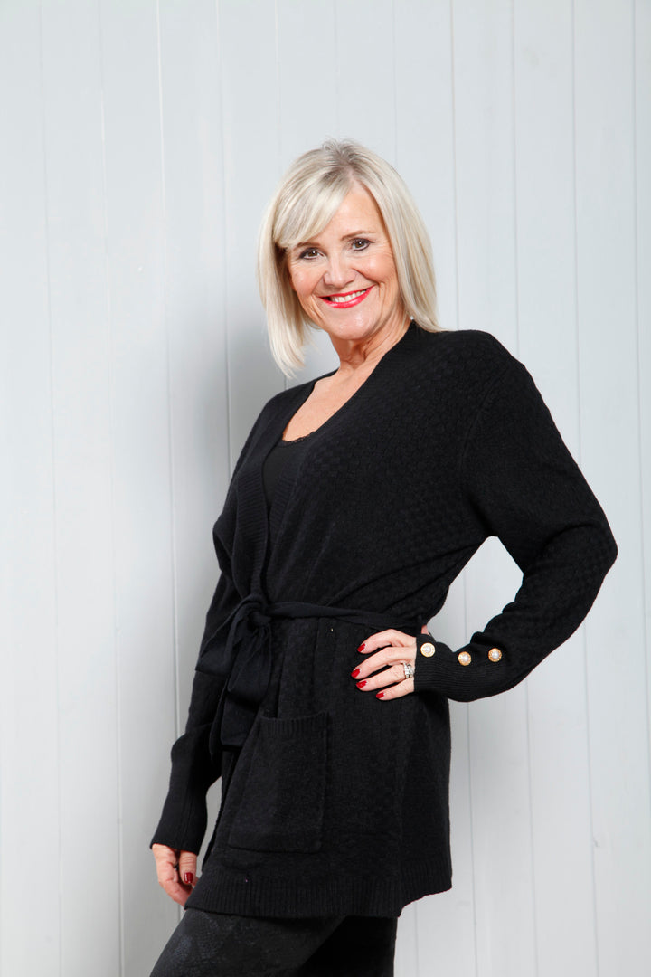 Golden Pearl Cardigan Black