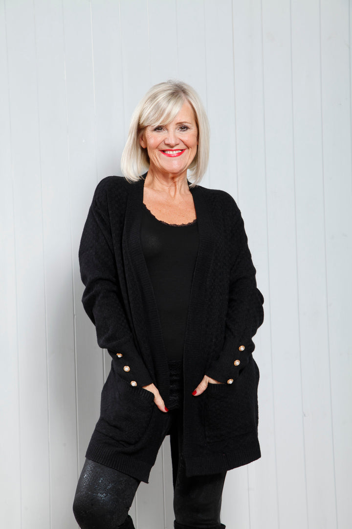 Golden Pearl Cardigan Black