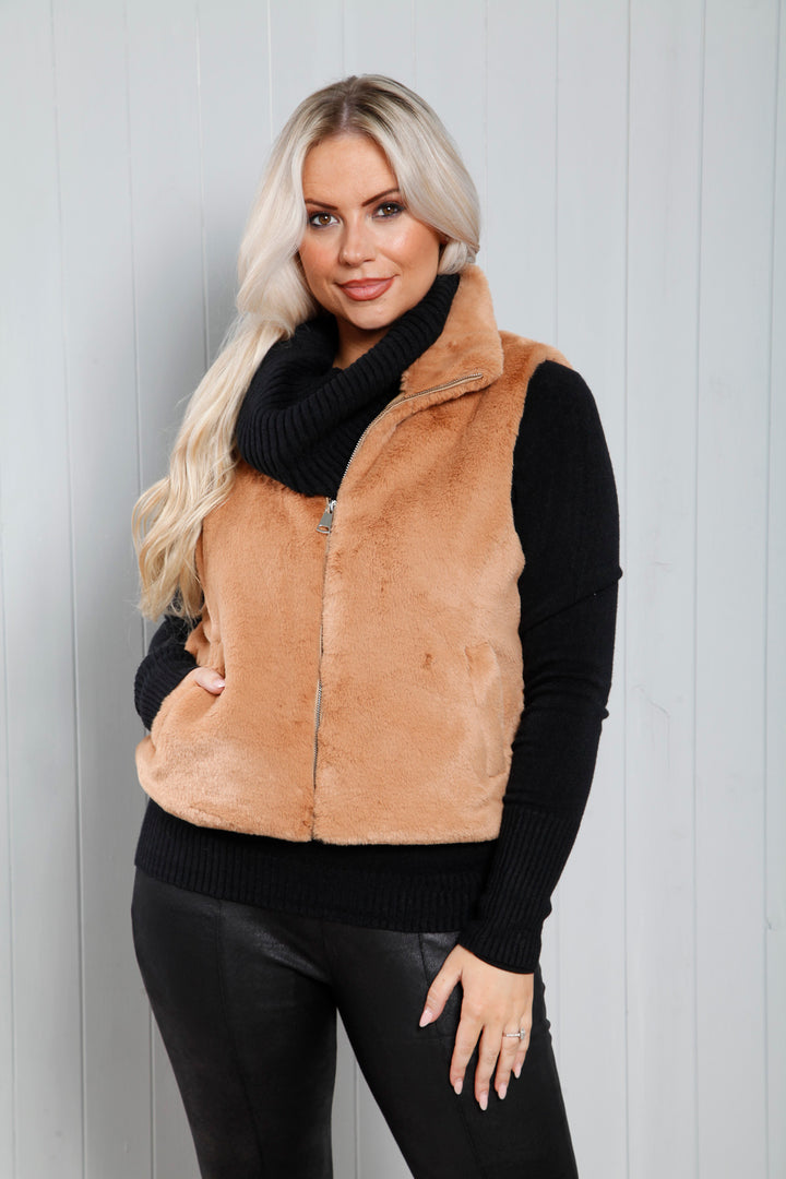 Teddy Gilet Tan