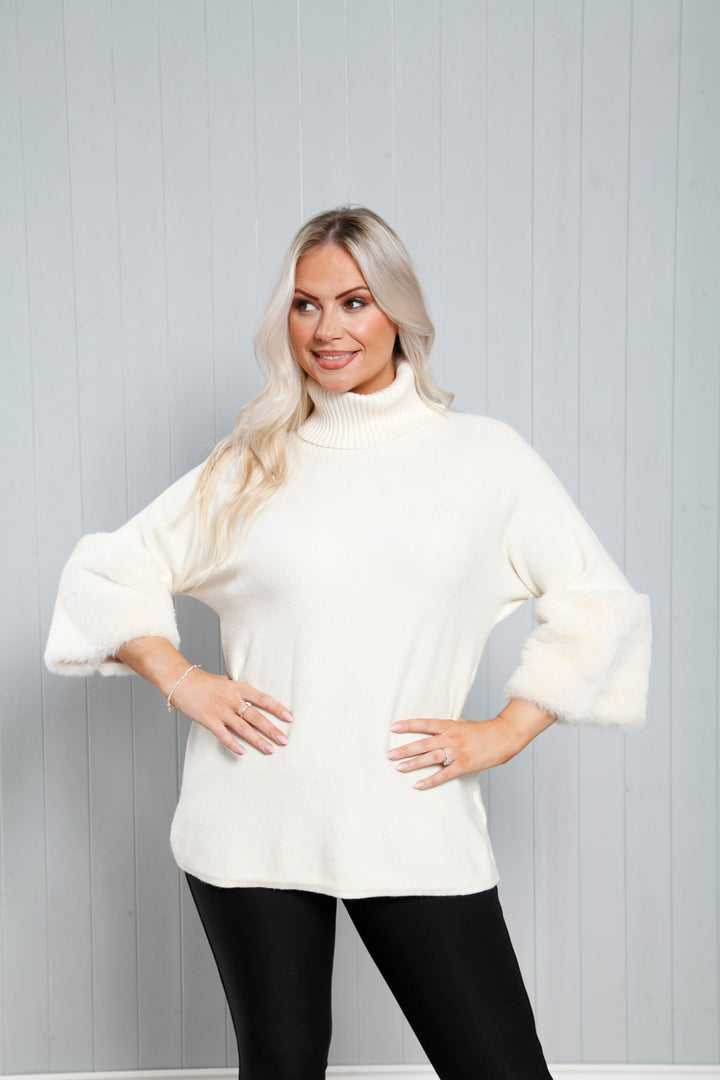 Isabella Cowl Luxe Jumper Cream